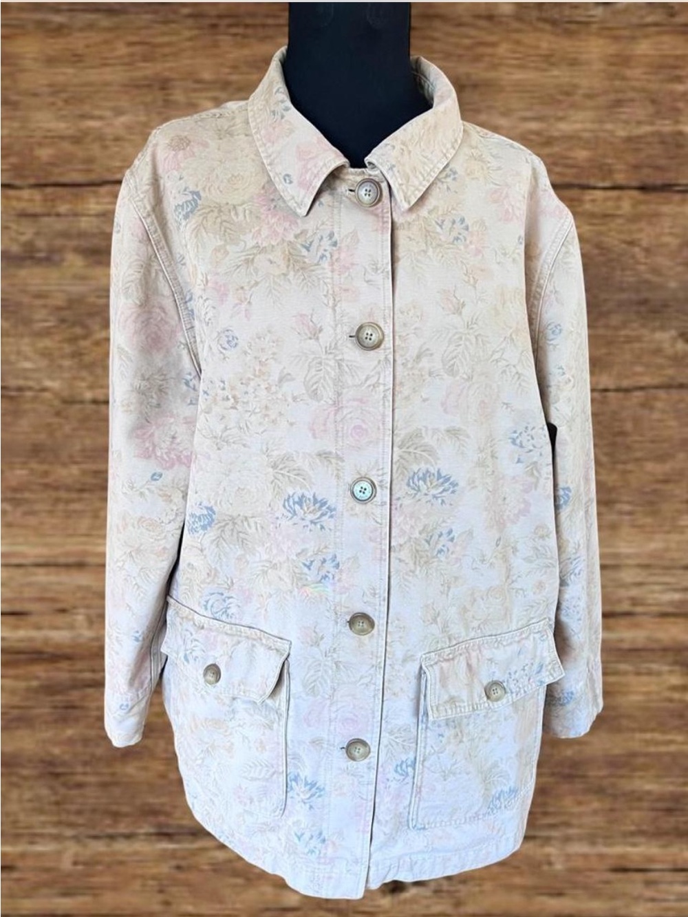 Barn coat vintage Eddie Bauer khaki floral